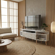 Wide-Wing Media Console TV Stand