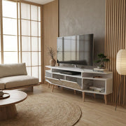 Wide-Wing Media Console TV Stand