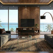 Wide-Wing Media Console TV Stand