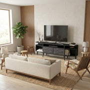 Wide-Wing Media Console TV Stand