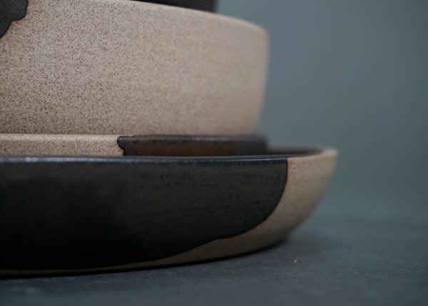 Two-Tone Glazed Stoneware Dinnerware Set