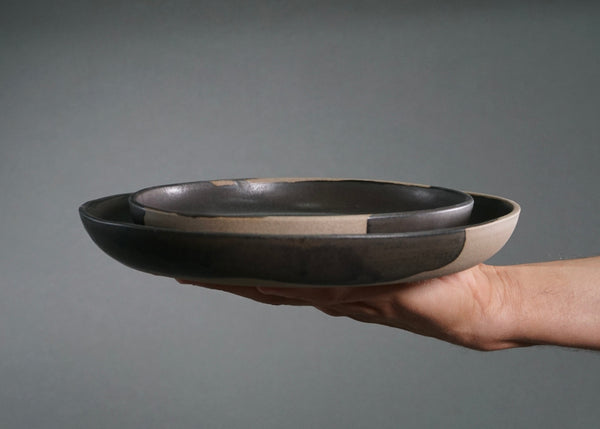 Two-Tone Glazed Stoneware Dinnerware Set