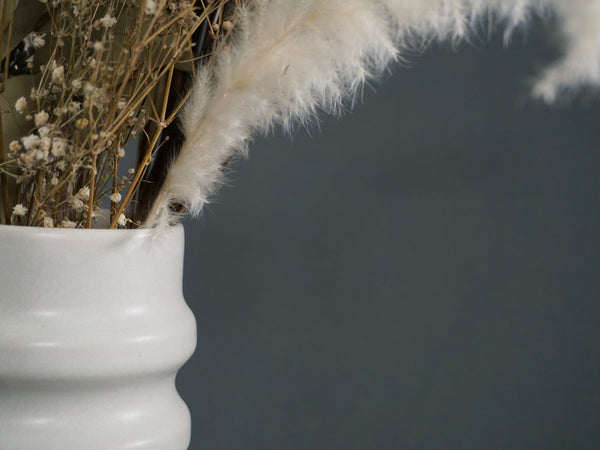 Ridged Matte Ceramic Vase