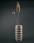 Ridged Matte Ceramic Vase