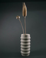 Ridged Matte Ceramic Vase