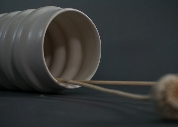 Ridged Matte Ceramic Vase