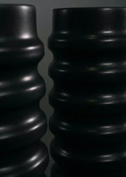 Ridged Matte Ceramic Vase