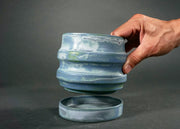 Ridged Ceramic Planter Set