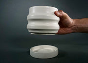 Ridged Ceramic Planter Set