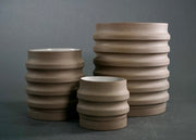 Ridged Ceramic Planter Set