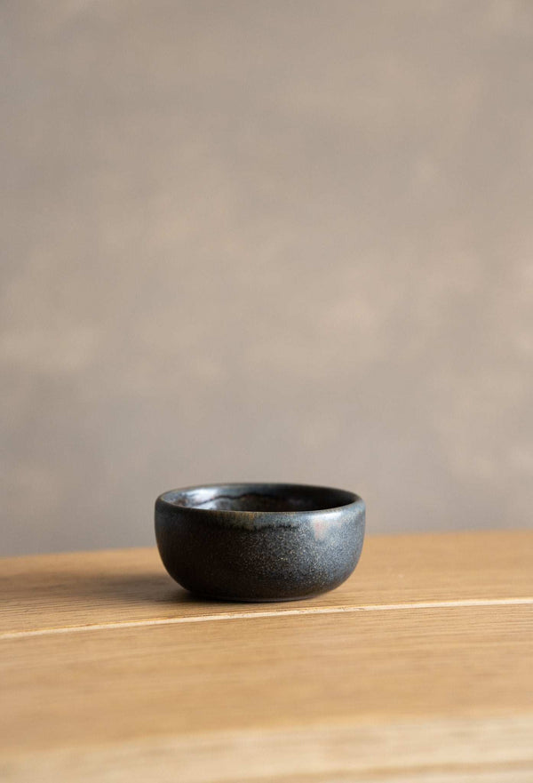 Rust-Glaze Stoneware Pinch Bowl — interior bowl detail showing depth and grain