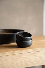 Rust-Glaze Stoneware Pinch Bowl — detail of finish and surface variation