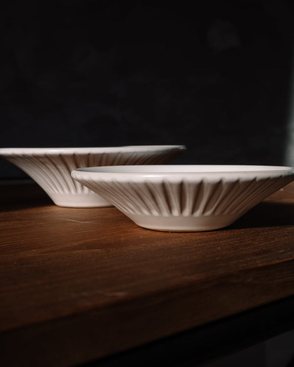 Carved Ceramic Coupelle Bowl Set
