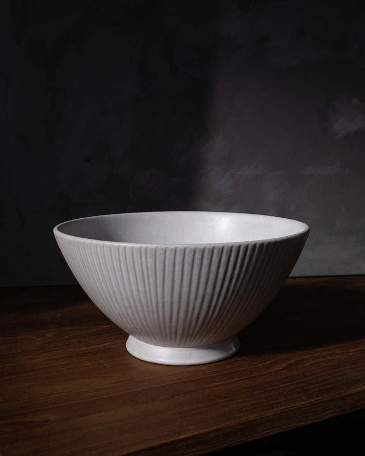 Hand-Carved Matte Ceramic Serving Bowl – serving bowls (view 3) | Roost & Roam