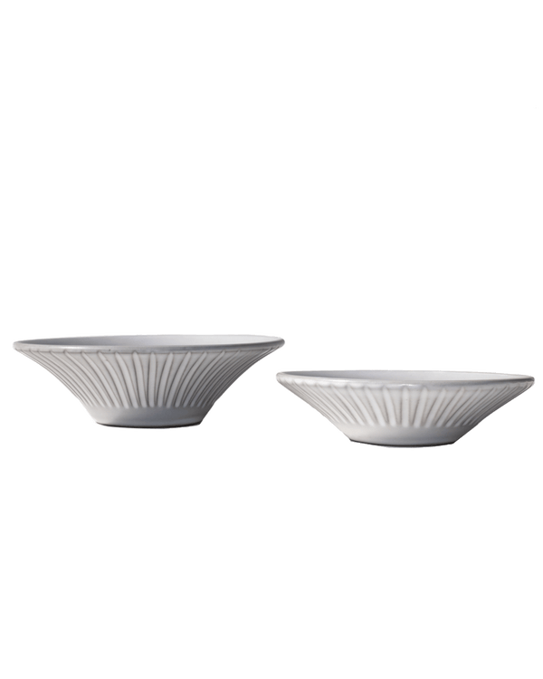 Carved Ceramic Coupelle Bowl Set