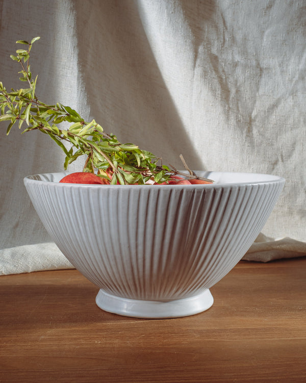 Hand-Carved Matte Ceramic Serving Bowl – serving bowls (view 2) | Roost & Roam
