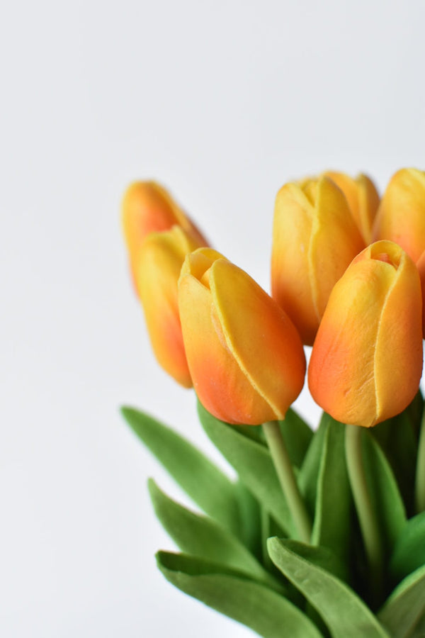 Real-Touch Tulip Bundle Stems in a styled home setting