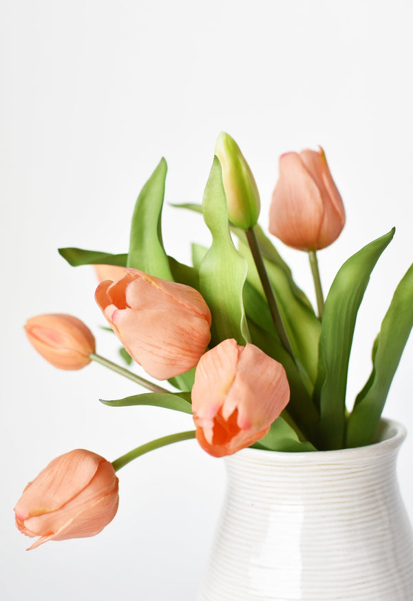 Real-Touch Peach Tulip Stem Bundle — alternate view or variant option
