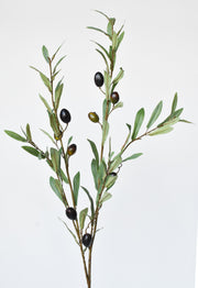 Fabric-Leaf Faux Olive Stem in a styled home setting