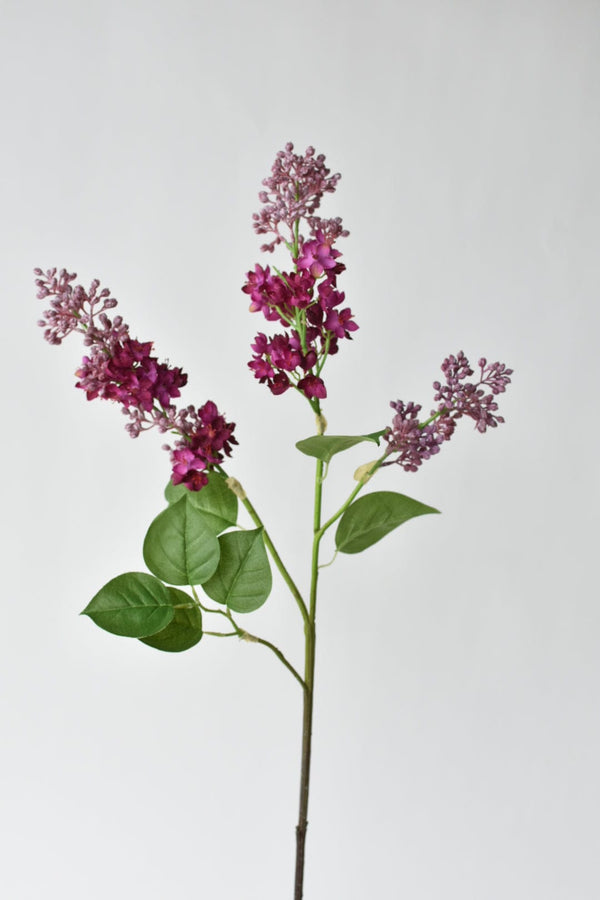 Faux Silk Lilac Floral Stem in a styled home setting