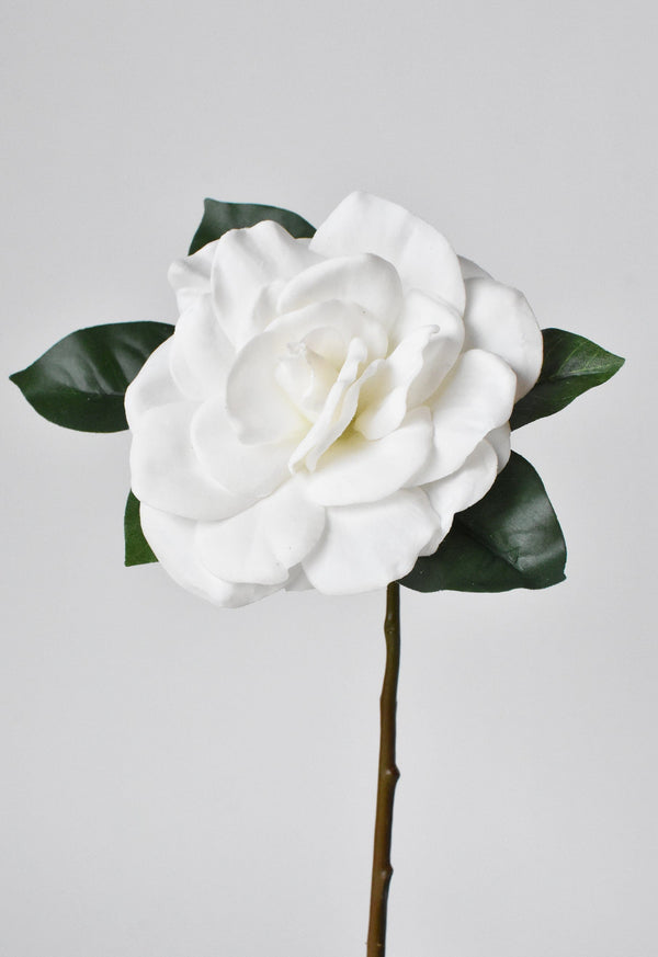 Soft-Touch Faux Gardenia Stem in a styled home setting