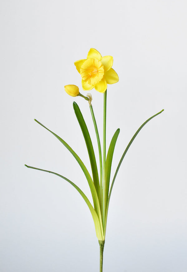 Fabric Daffodil Spray Stem in a styled home setting
