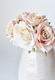 Close-up of material and construction detail — Silk-Touch Blush Rose Stem Bundle