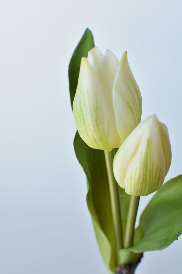 Close-up of marble veining and polished surface detail — Real-Touch White Tulip Bulb Pick