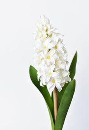 Soft White Faux Hyacinth Stem in a styled home setting