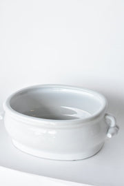 Creamware Oval Pomegranate Cachepot in a styled home setting