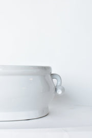 Close-up of hand-thrown stoneware glaze and texture detail — Creamware Oval Pomegranate Cachepot