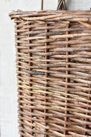 Woven Willow Wall Basket — back and side profile detail