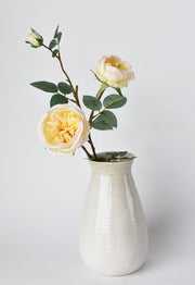 Apricot Faux Cabbage Rose Stem — scale reference and proportion detail