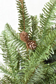 Faux Green Spruce Wreath with Pinecones, 24 in