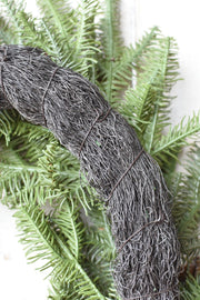 Faux Green Spruce Wreath with Pinecones, 24 in