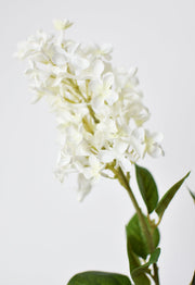 Fabric-Petal Cream Lilac Stem — back and side profile detail