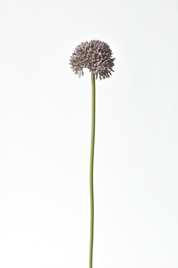 Dusty Violet Faux Allium Stem in a styled home setting