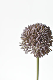 Dusty Violet Faux Allium Stem — Dusty violet globe allium on a sage stem — architectural faux floral for any vase