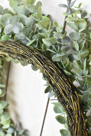 Faux Eucalyptus Round Wreath — packaging and unboxing view