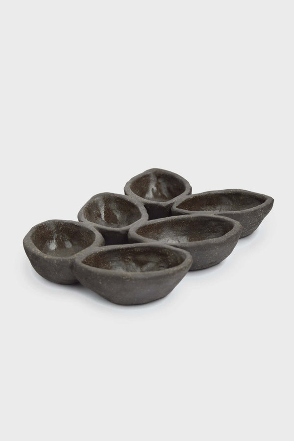 Dark Stoneware Multi-Well Serving Dish — alternate view or variant option