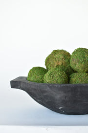 Preserved Moss Decorative Ball Set — Six preserved moss spheres with earthy texture for bowls and tray styling
