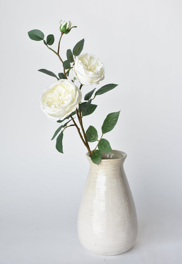 Ivory Faux Cabbage Rose Stem — alternate view or variant option