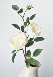 Ivory Faux Cabbage Rose Stem — scale reference and proportion detail