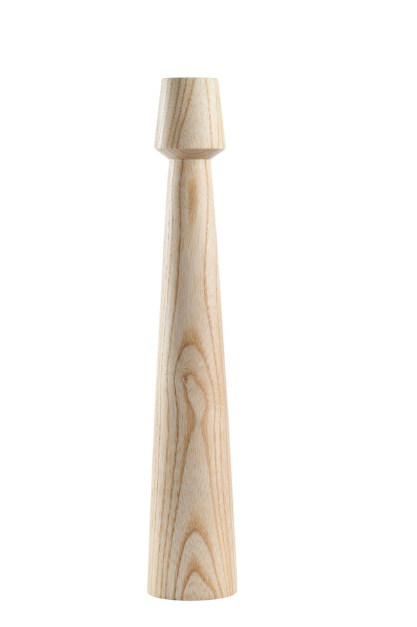 Hand-Carved Wood-Grain Taper Candle Holder