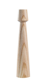 Hand-Carved Wood-Grain Taper Candle Holder