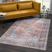 Medallion Print Washable Area Rug
