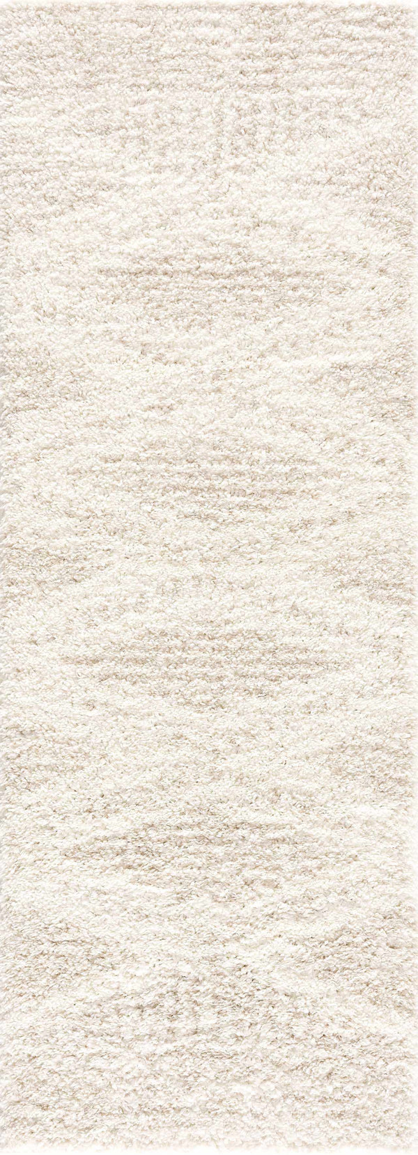 Cream & Ivory Geometric Shag Area Rug