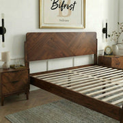 Geometric Parquet Wood Bed Frame