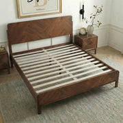 Geometric Parquet Wood Bed Frame