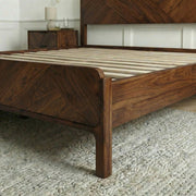 Geometric Parquet Wood Bed Frame